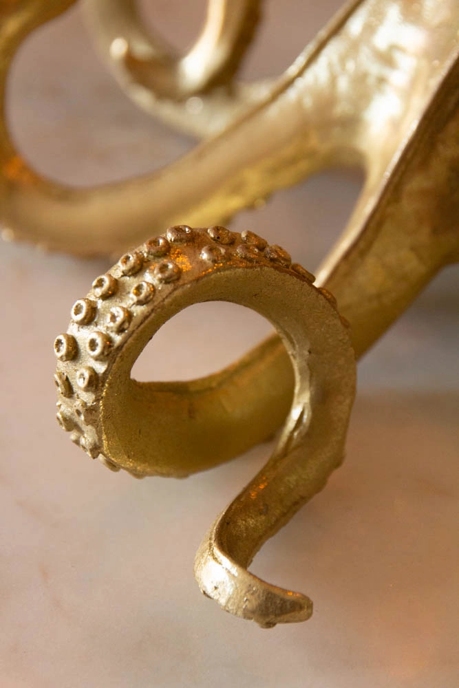 Gold Octopus Candlestick Holder