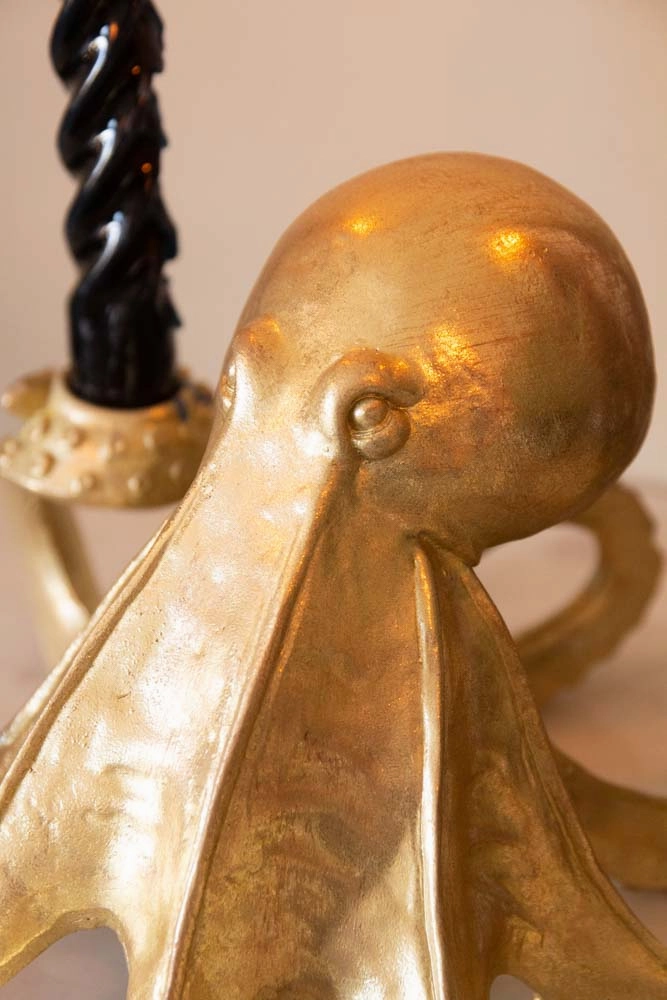 Gold Octopus Candlestick Holder