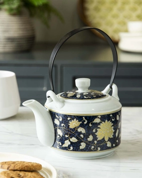 Gold Peony Ceramic Tea Kettlemodern kitchen decor ,kitchen dinner set ,dinnerware 
