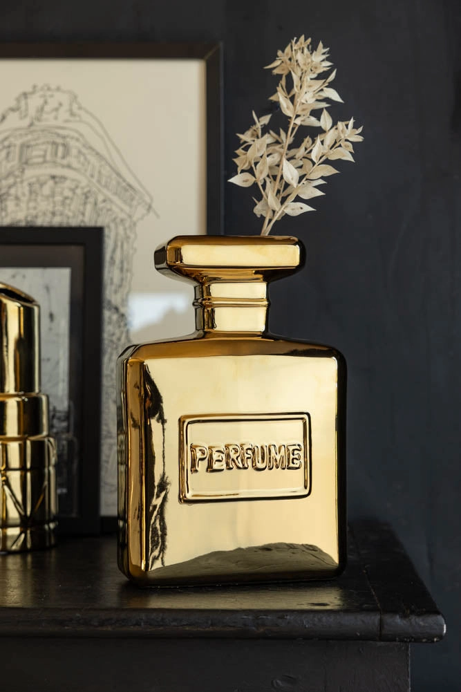 Gold Perfume Bottle Vasedecorative vase ,Modern Ceramic Vase for Home Decoration 