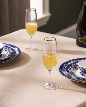 Gold Rim Champagne Flute Glass  - Set of 6modern kitchen decor ,kitchen dinner set ,dinnerware 