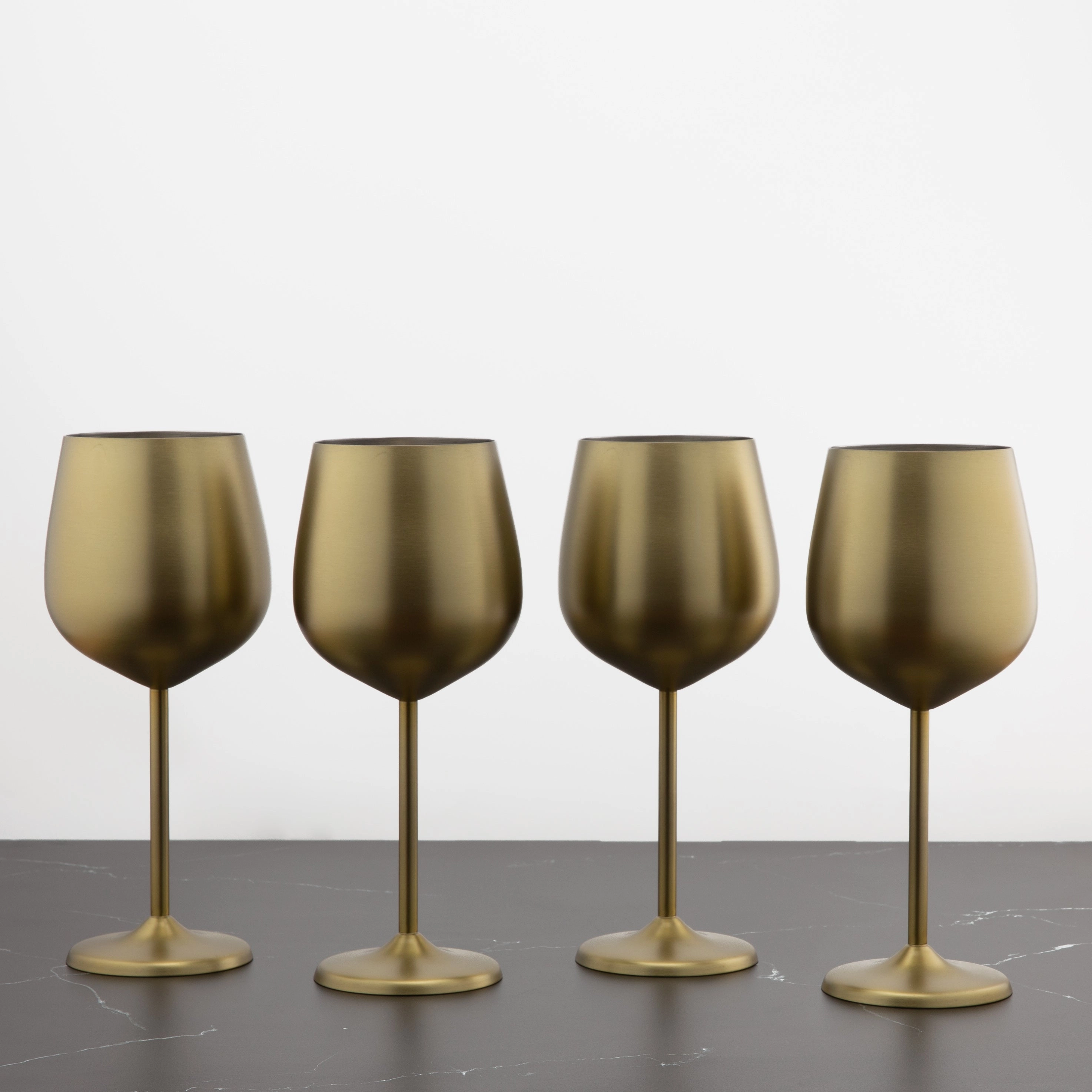 Gold Stainless Wine Glasses - Set Of 4valentine's day decorations ,valentine's centerpiece 
