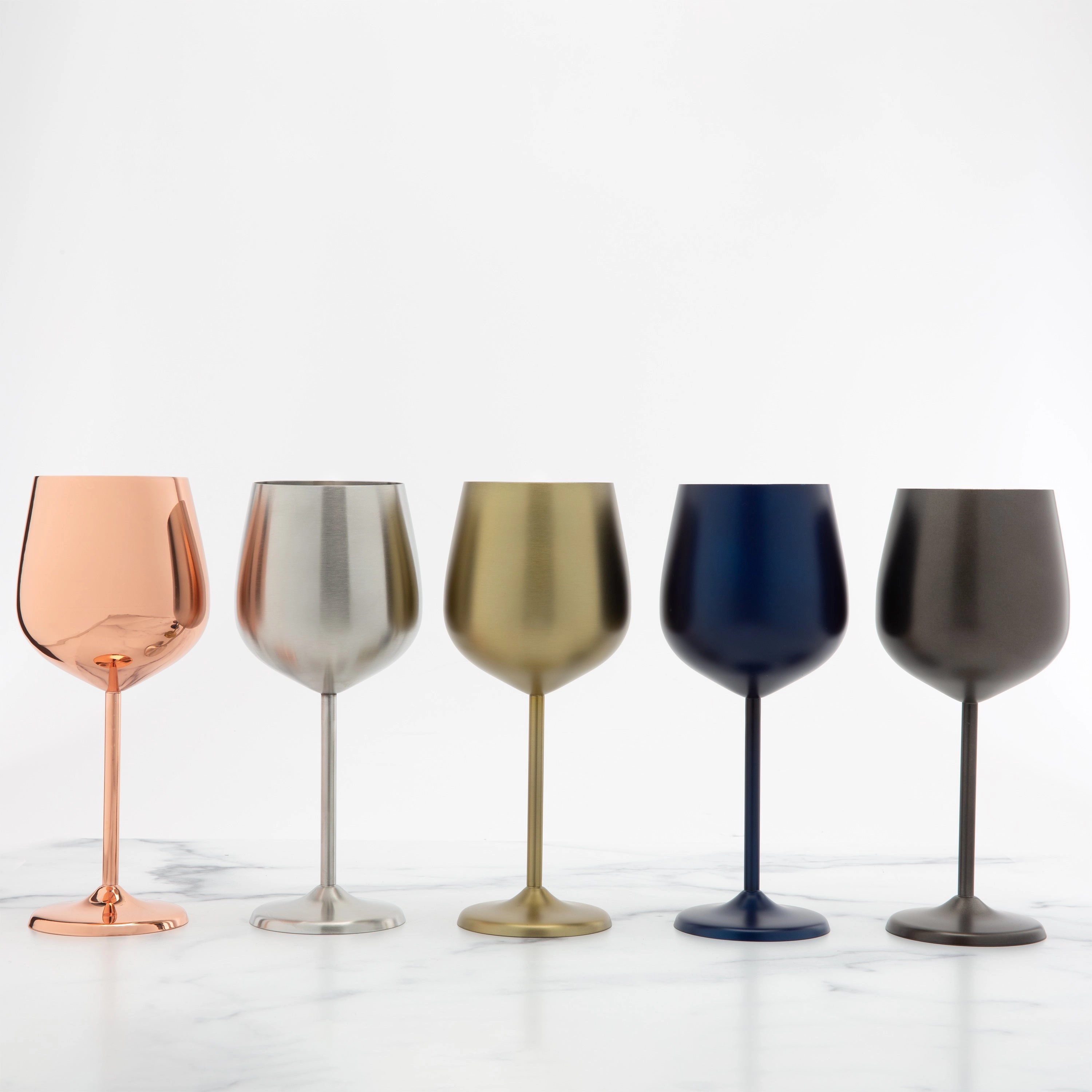 Gold Stainless Wine Glasses - Set Of 4