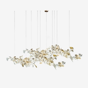 Gold White Leaves Combination Gingko Chandeliersrustic chandelier,bedroom chandelier 