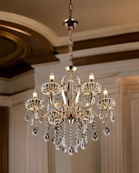 Golden Bloom Crystal Chandelier - 6 Lightsmodern wall lamp,smart wall lamp