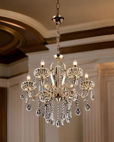 Golden Bloom Crystal Chandelier - 6 Lightsmodern wall lamp,smart wall lamp