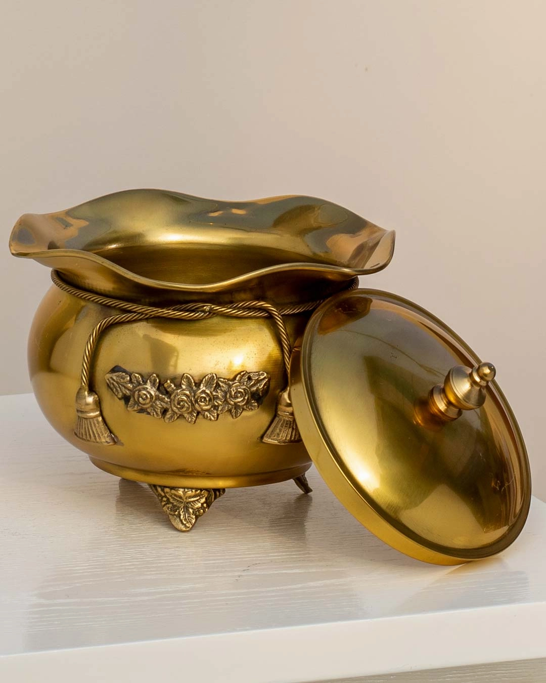 Golden Brass Rasgulla Handi 7"