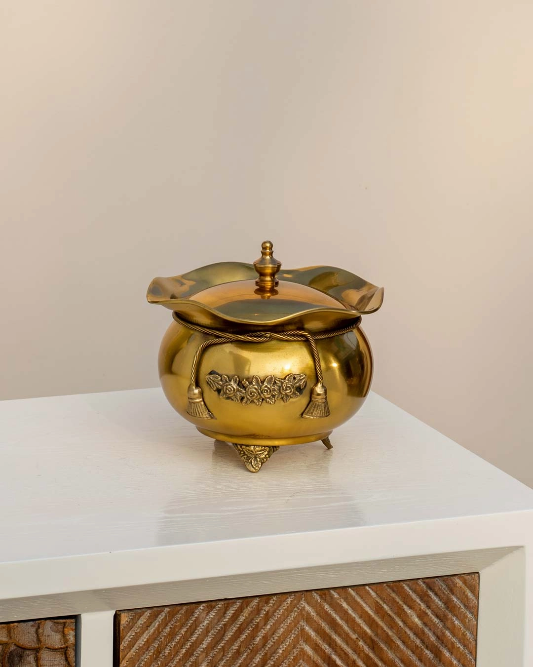 Golden Brass Rasgulla Handi 7"modern kitchen decor ,kitchen dinner set ,dinnerware 