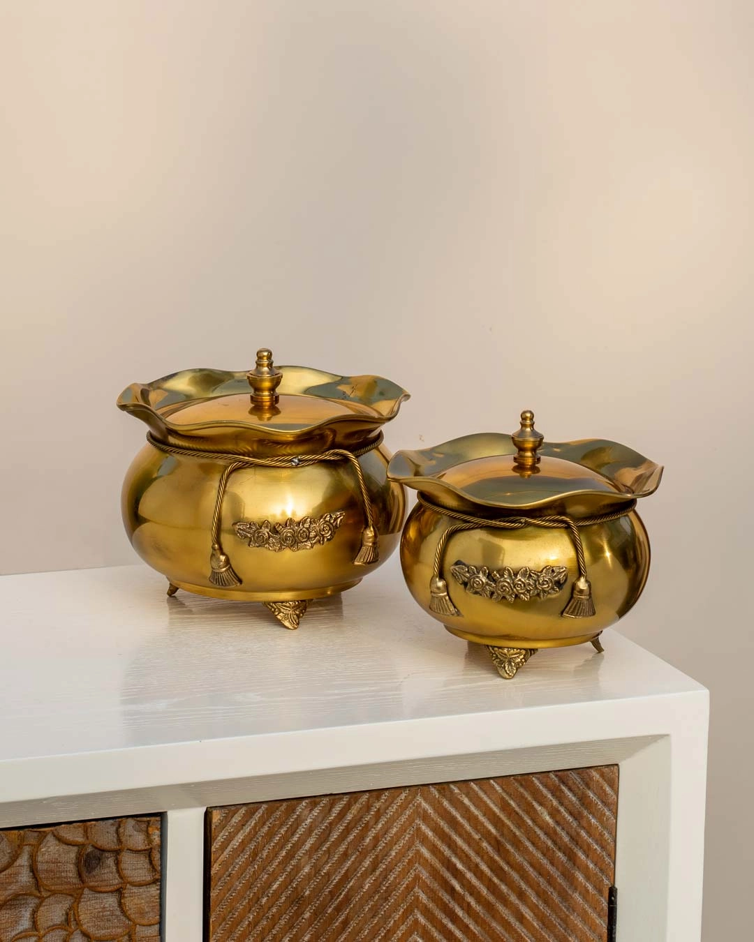 Golden Brass Rasgulla Handi 7"
