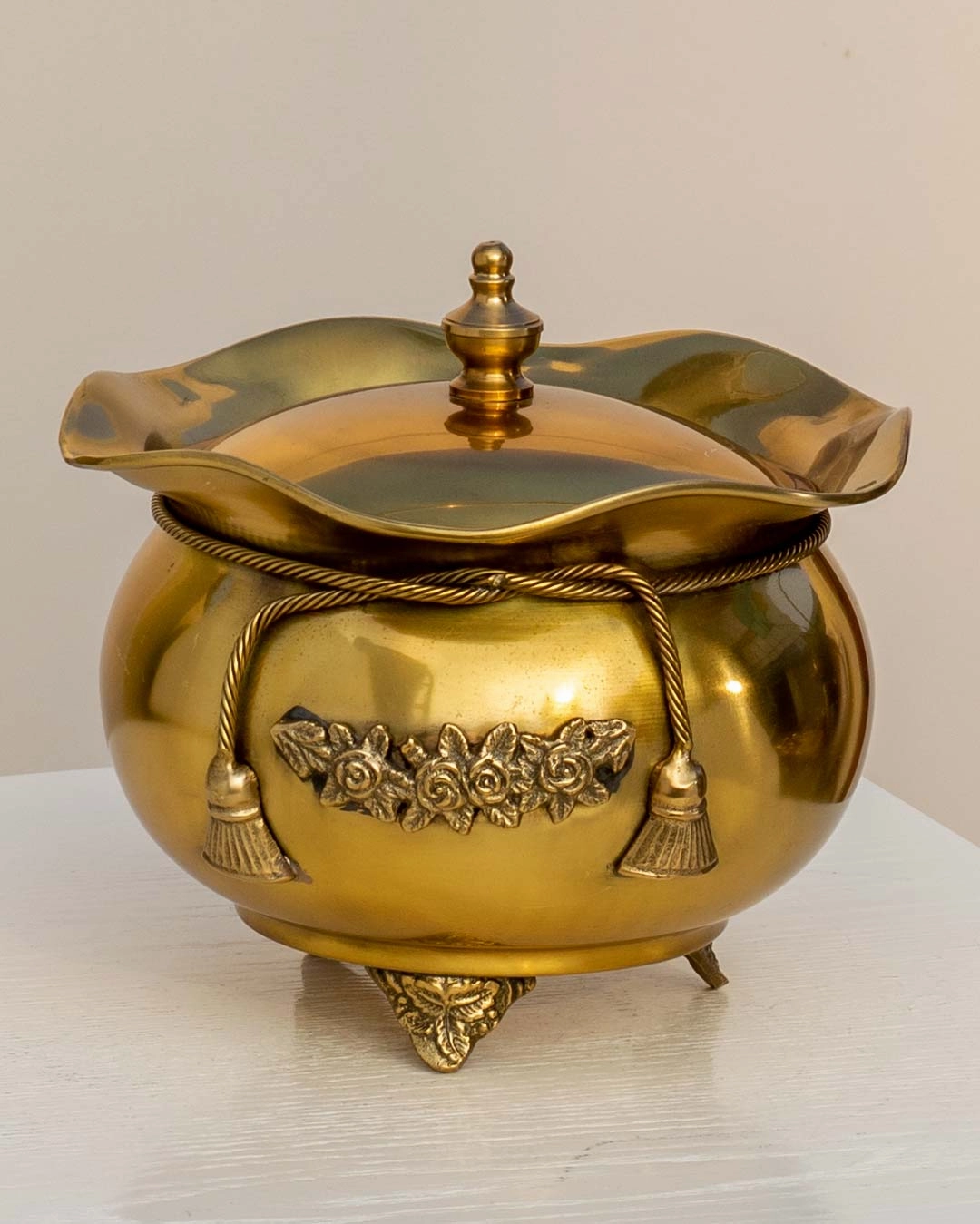 Golden Brass Rasgulla Handi 7"