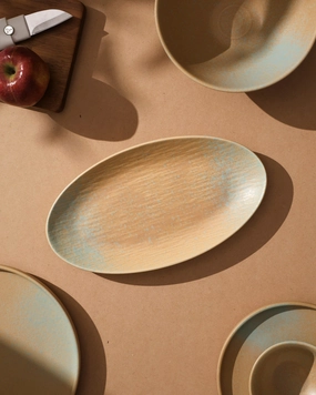 Golden Drift Matte Plattermodern kitchen decor ,kitchen dinner set ,dinnerware 