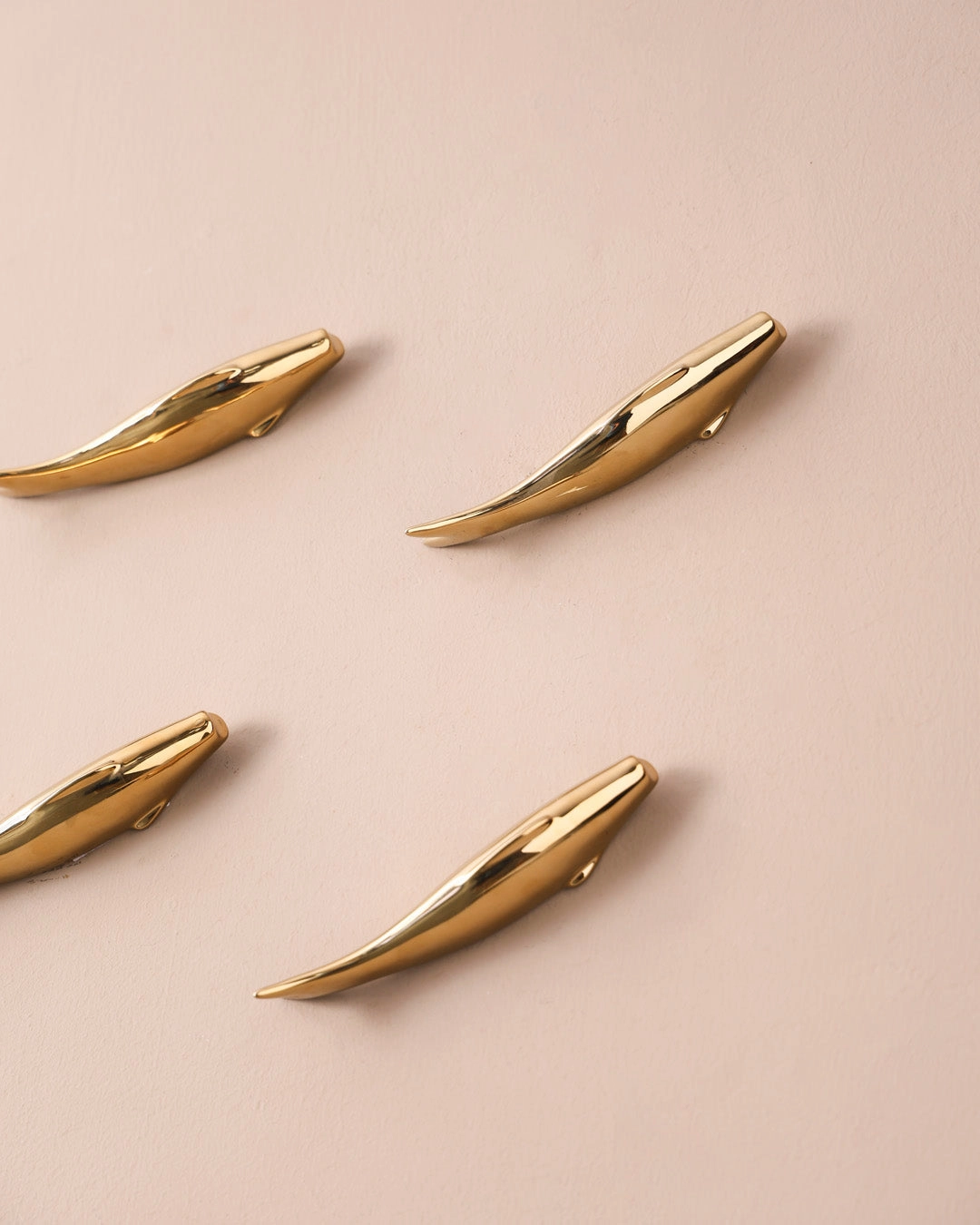 Golden Fish Decorative Wall Mount - Set Of 12 (Right)