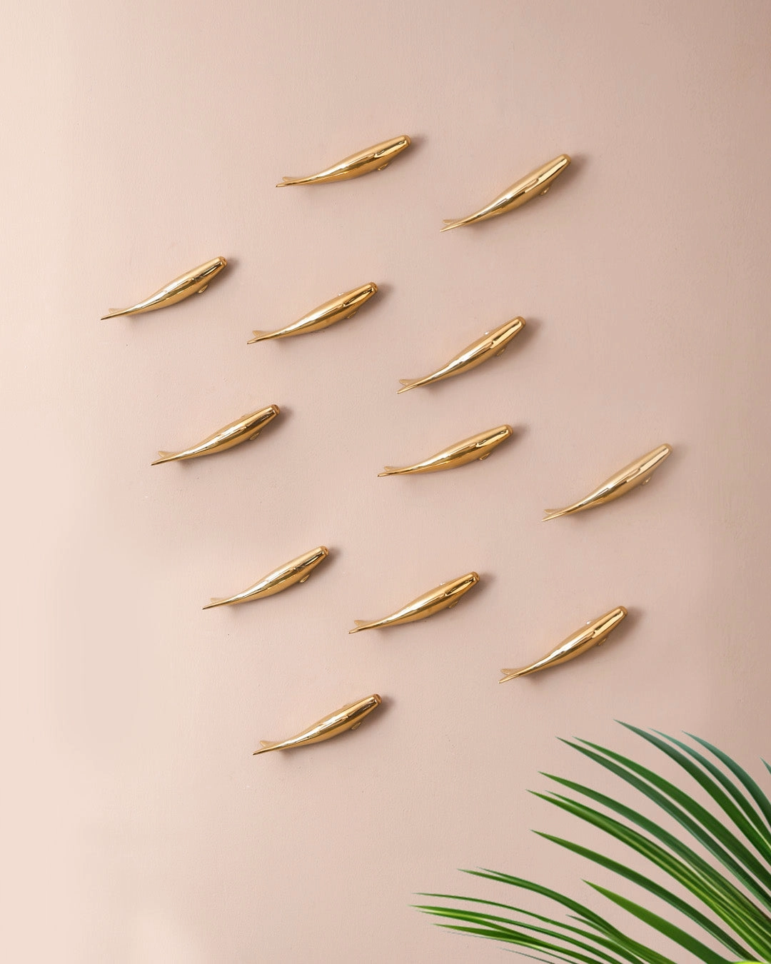 Golden Fish Decorative Wall Mount - Set Of 12 (Right)nordic style wall decor