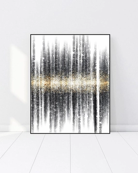 Golden Frequency 3D Abstract Oil Paintingnordic style wall decor