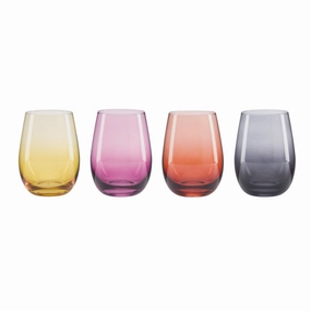 Golden Hour Stemless Wine Glasses - Set Of 4halloween party decor ,outdoor halloween decor 