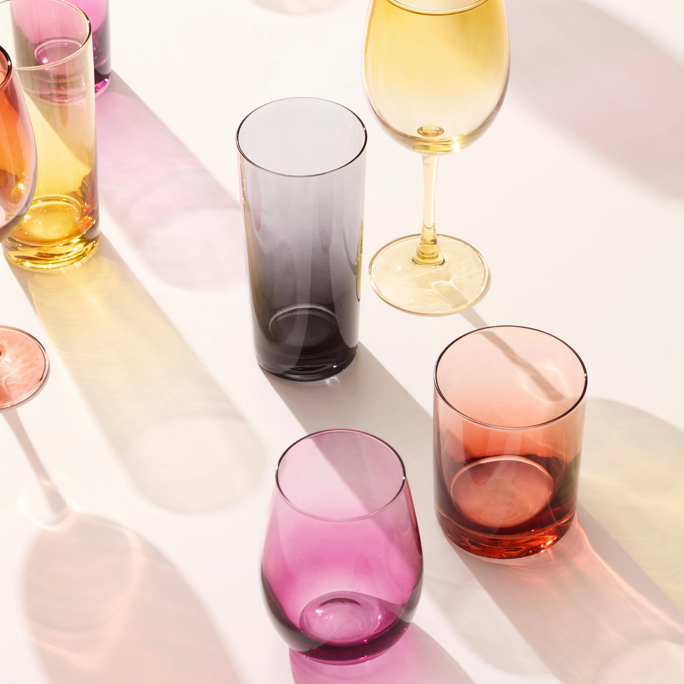 Golden Hour Stemless Wine Glasses - Set Of 4
