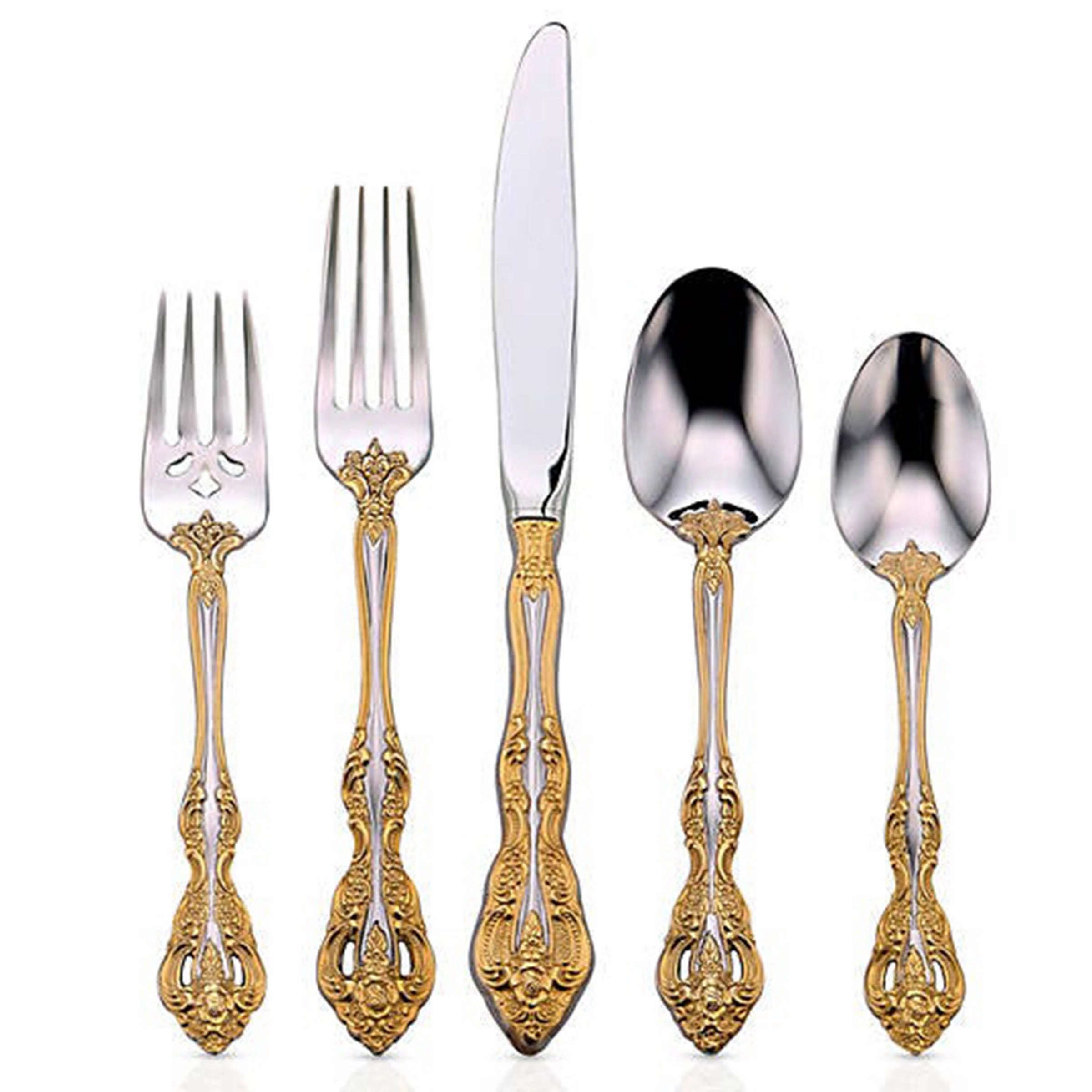 Golden Michelangelo 20 Piece Flatware Seteco-friendly bamboo fiber tableware set 