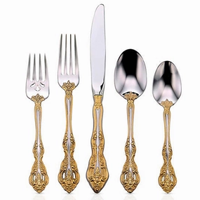 Golden Michelangelo 20 Piece Flatware Seteco-friendly bamboo fiber tableware set 
