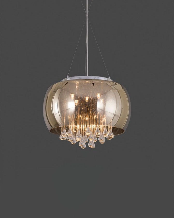 Golden Orb Crystal Pendant Light