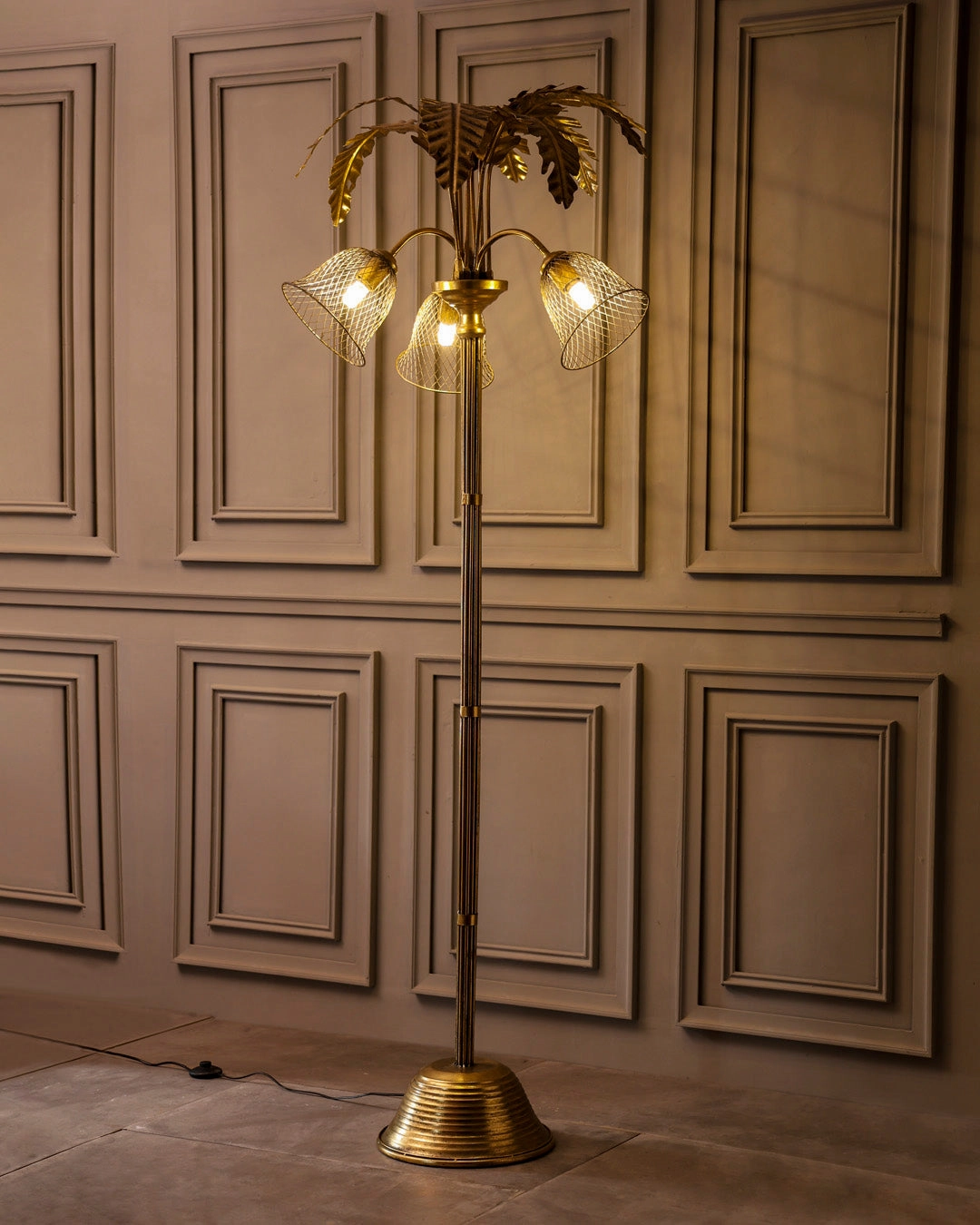Golden Palm Tree Floor Lamp