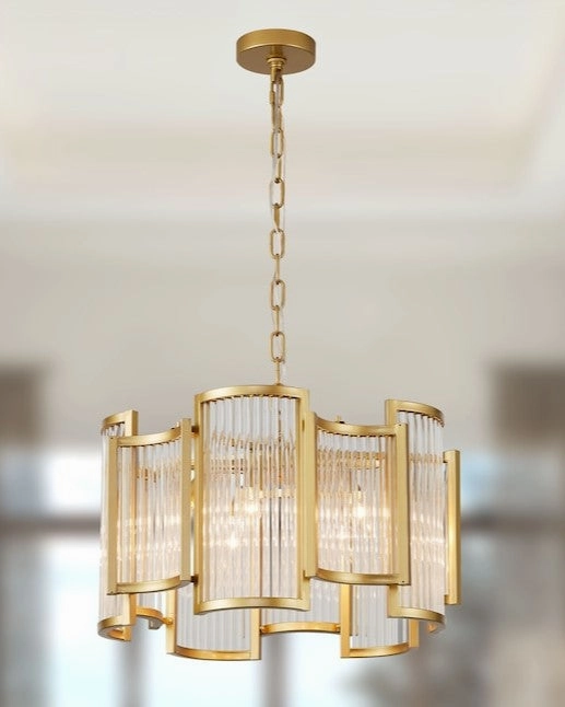 Golden Wave Crystal Chandelier