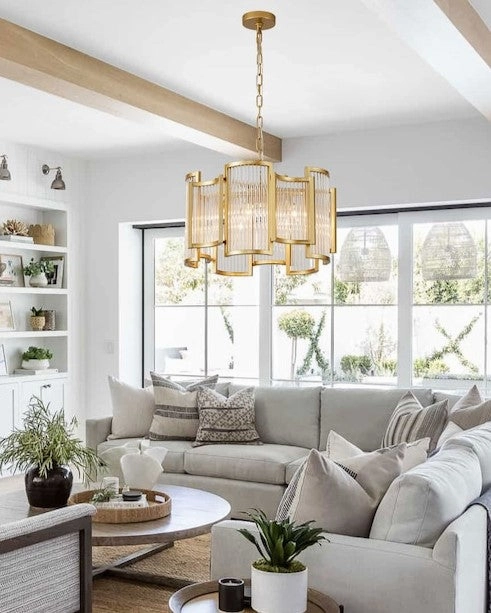 Golden Wave Crystal Chandelier