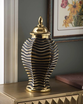 Golden Wave Decorative Jar - Largehome decor ,wall decor 