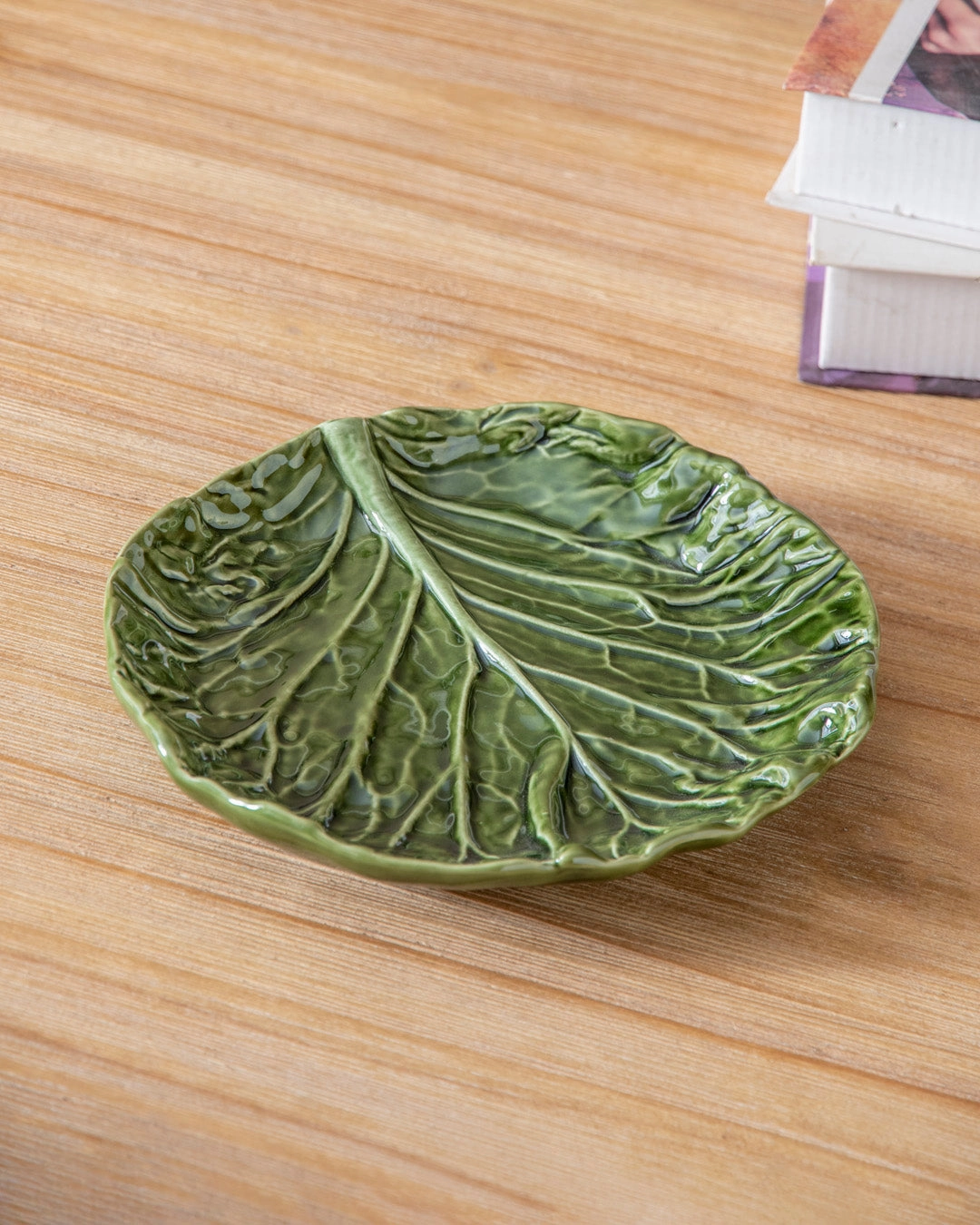 Green Cabbage Leaf Ceramic Plattermodern kitchen decor ,kitchen dinner set ,dinnerware 