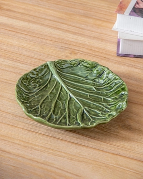 Green Cabbage Leaf Ceramic Plattermodern kitchen decor ,kitchen dinner set ,dinnerware 