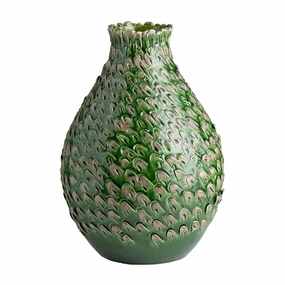 Green Feathered Vase - 17"nordic minimalist vase