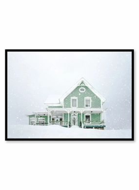Green Home in Snow, Posterpop culture themed posters