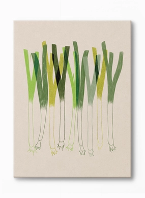 Green Onion Block Print, Canvasindoor decorative canvas print