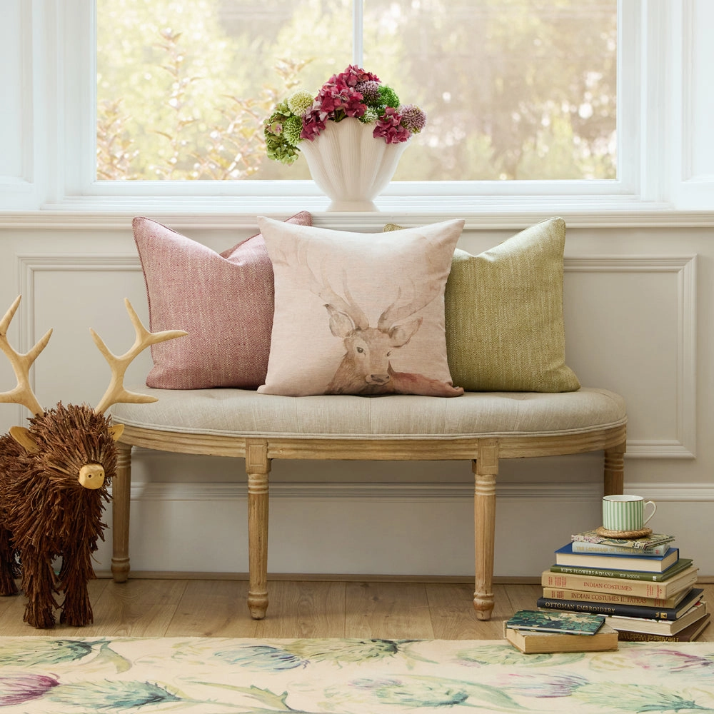 Gregor Stag Printed Cushion Natural