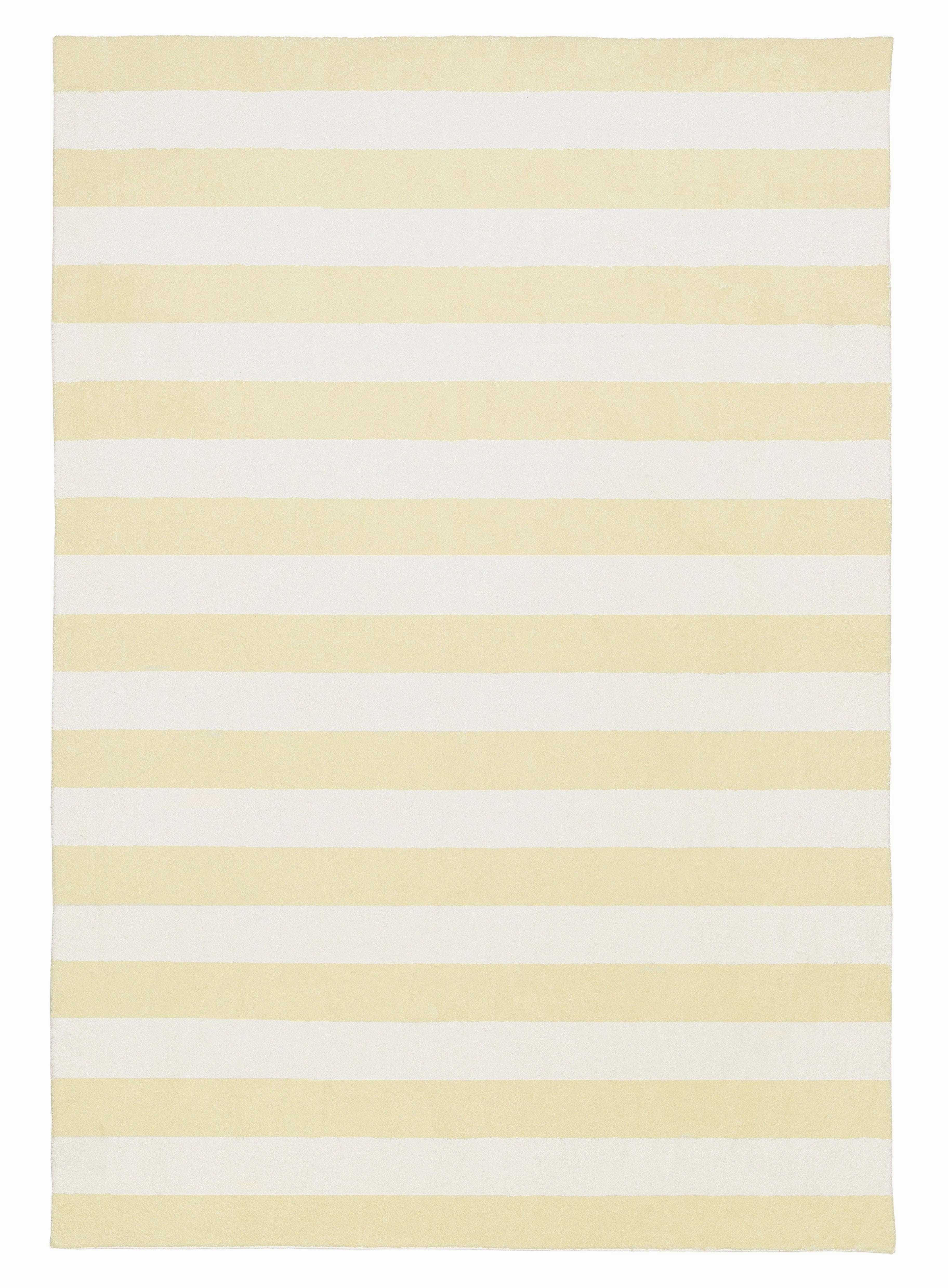 Griselda Yellow Cream Stripe Washable Rugmodern color block patchwork rug