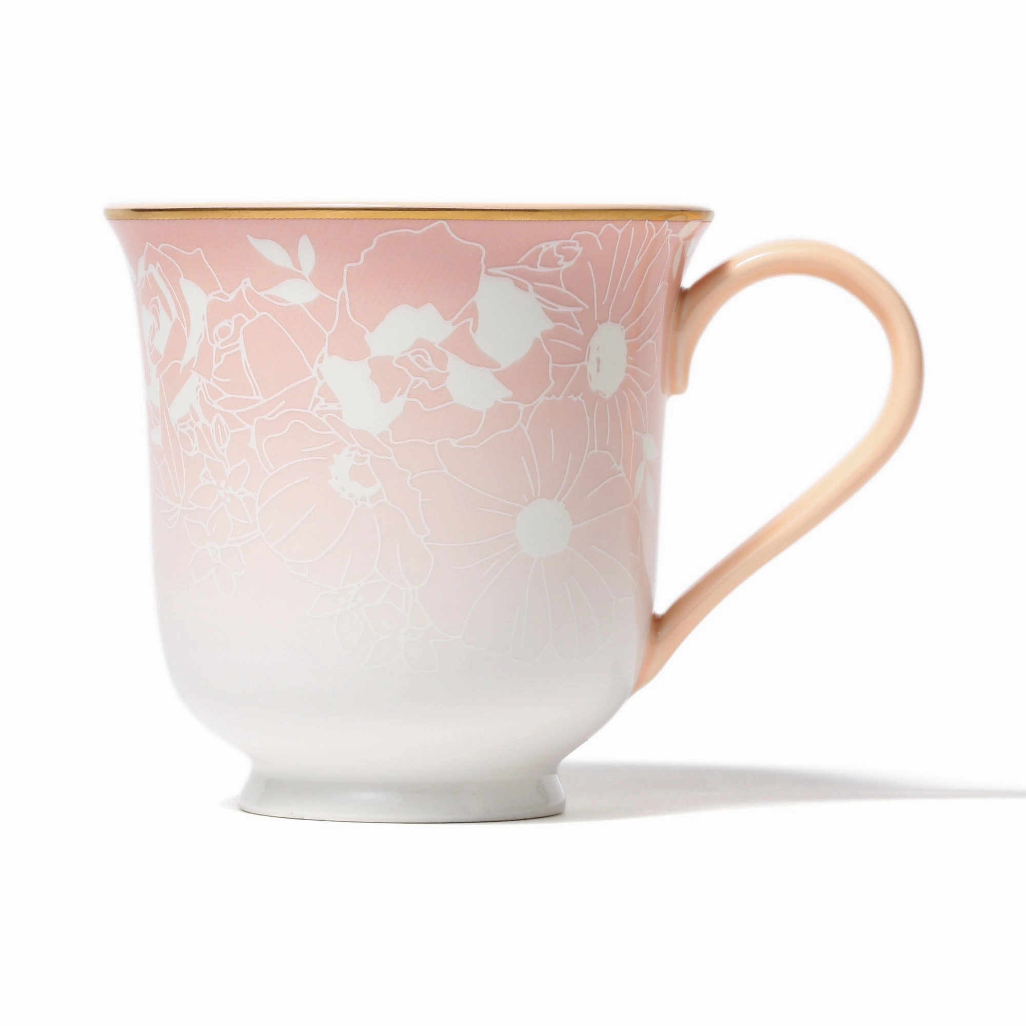 Gs Pair Mug Flower & Leaf