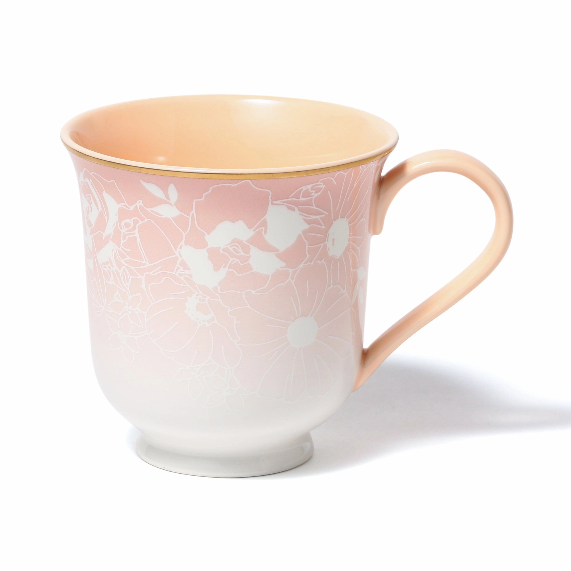 Gs Pair Mug Flower & Leaf