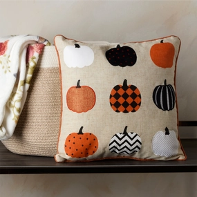 Halloween Pumpkin Line Up Pillow 18X18halloween party decor ,outdoor halloween decor 