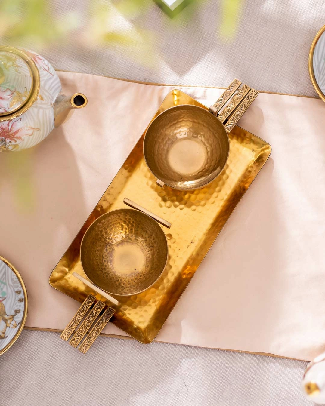 Hammered Handcrafted Tray Set
