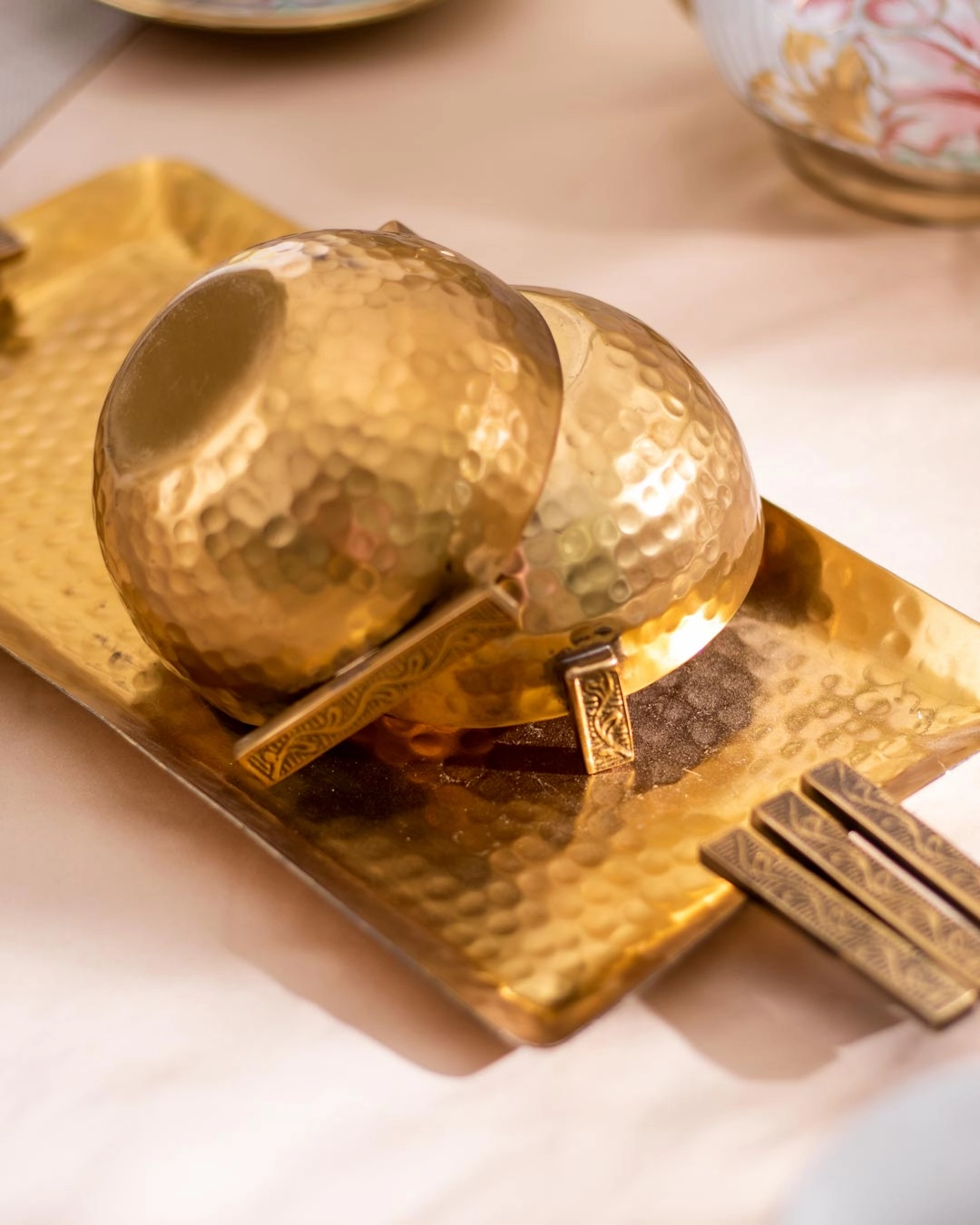 Hammered Handcrafted Tray Set