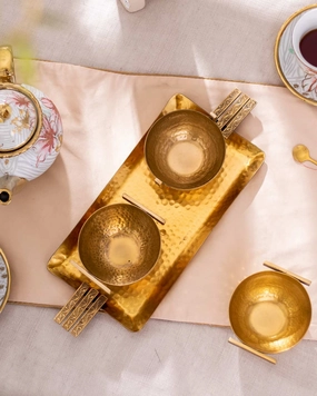 Hammered Handcrafted Tray Setmodern kitchen decor ,kitchen dinner set ,dinnerware 