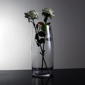 Hand-Blown Fluted Clear Glass Vasehome decoration ,modern home decor 