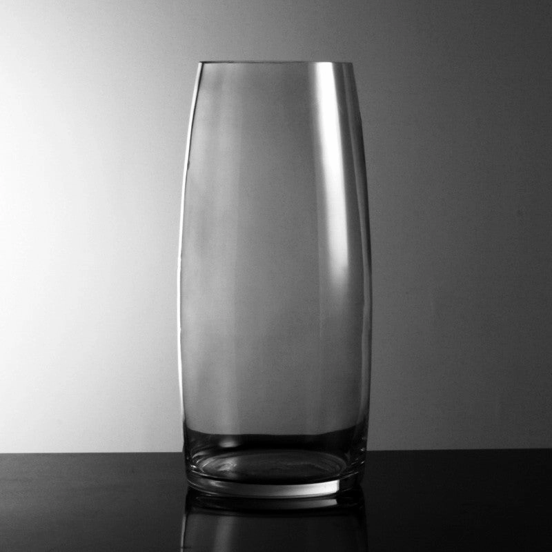 Hand-Blown Fluted Clear Glass Vase