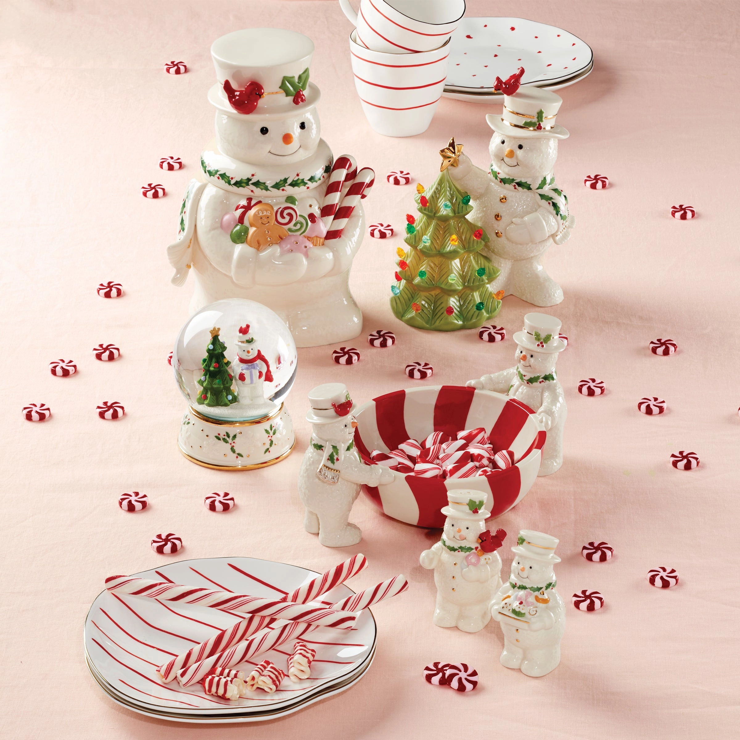 Happy Holly Days Snowman Lit Figurine