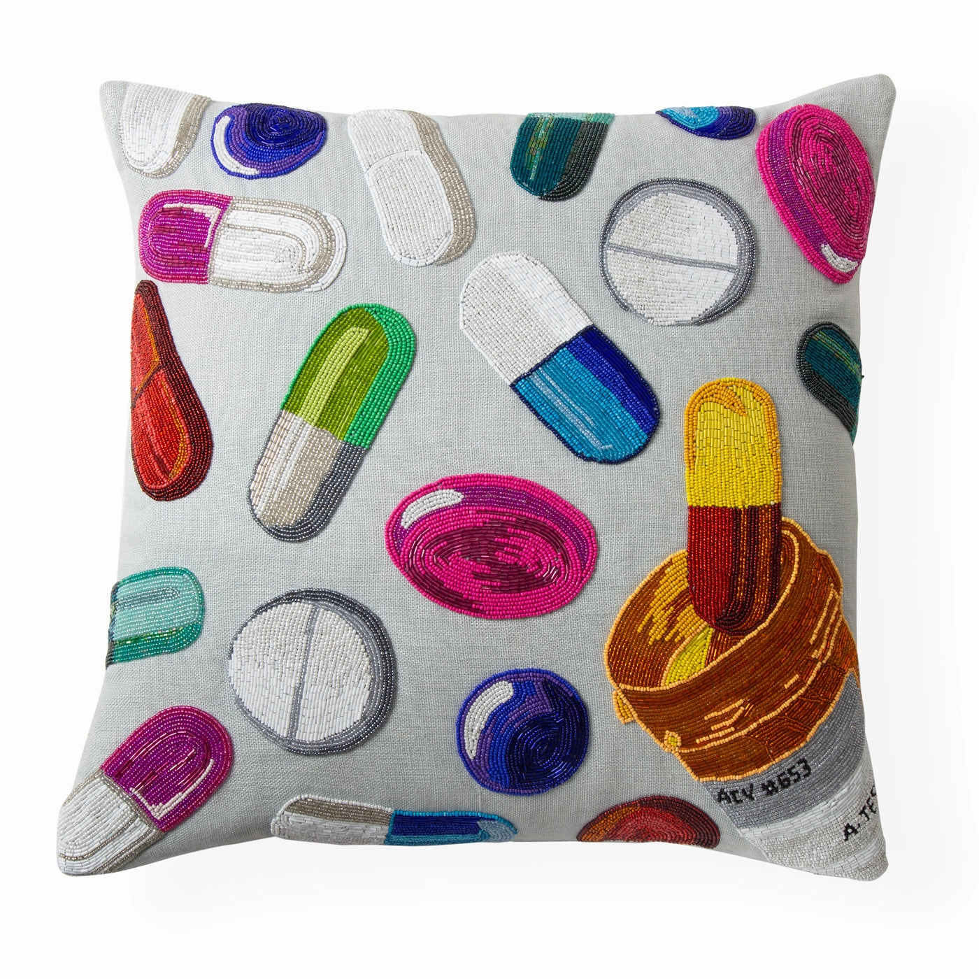Happy Pills Beaded Pillowbedding sets ,throw blankets 