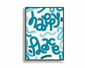 Happy Place Portraitmodern abstract painting decor