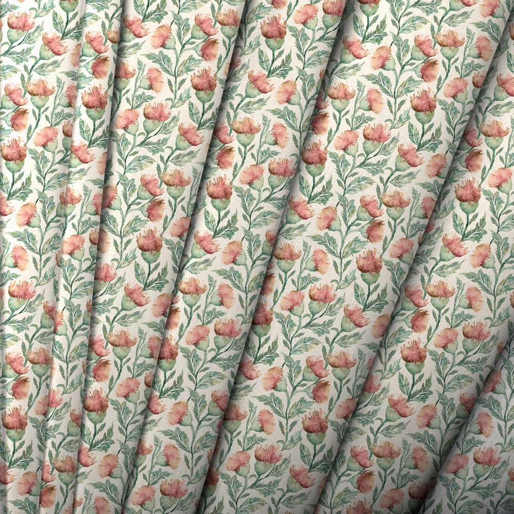 Hawick Printed Made to Measure Curtains Rust Cream