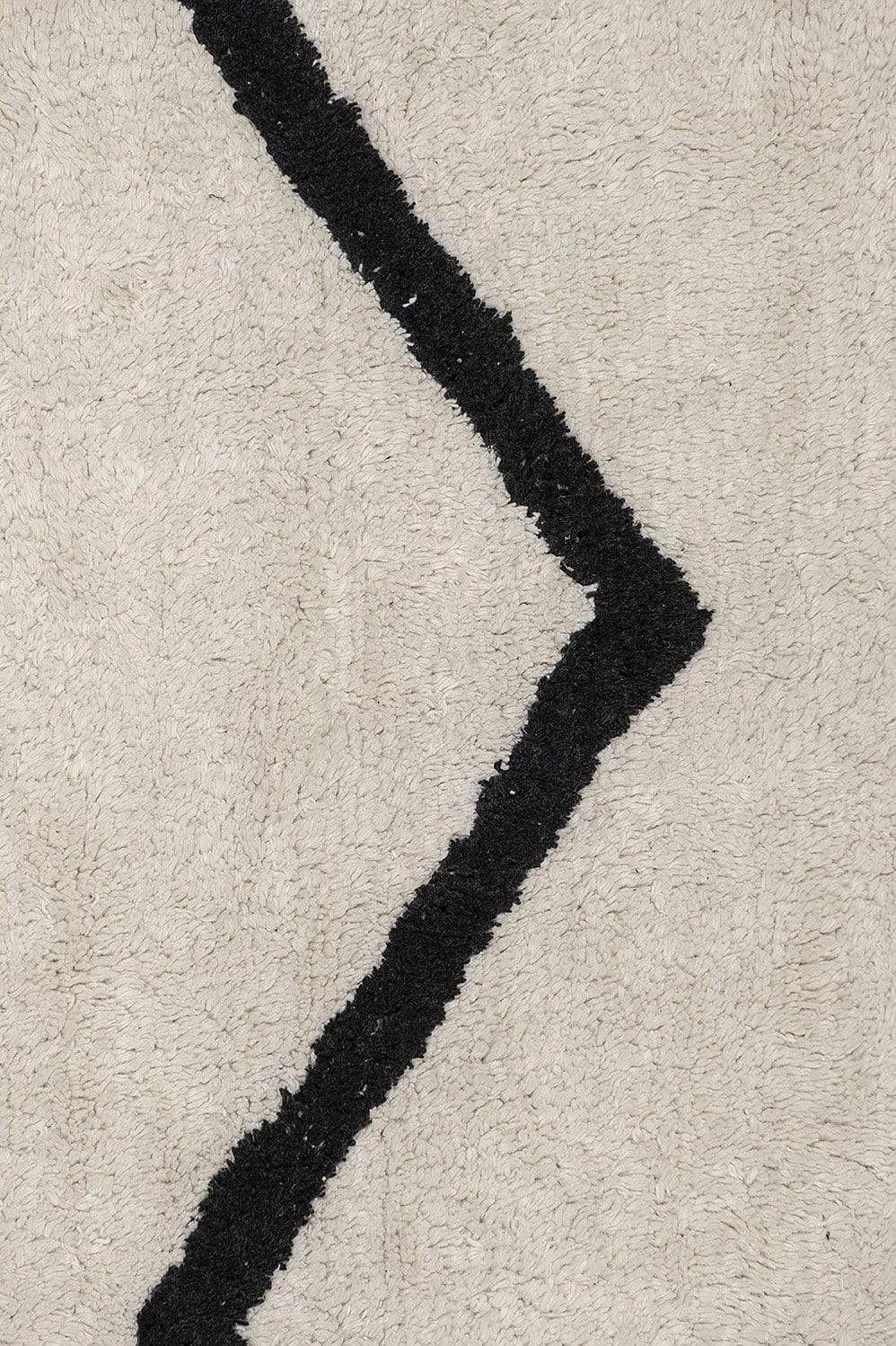 Hayley Black and Ivory Tribal Washable Berber Rug *NO RETURNS UNLESS FAULTY