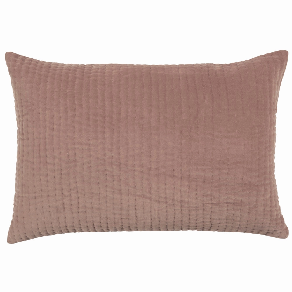 Haze Embroidered Feather Cushion Coral