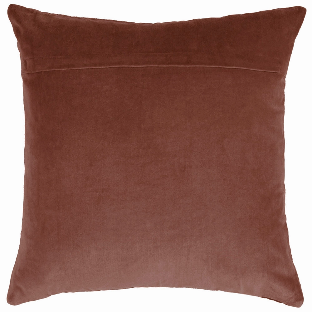 Haze Embroidered Feather Cushion Persimmon
