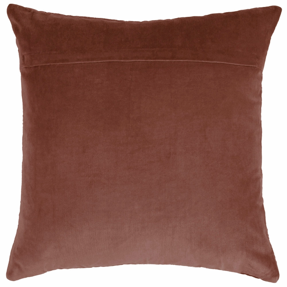 Haze Embroidered Feather Cushion Persimmon